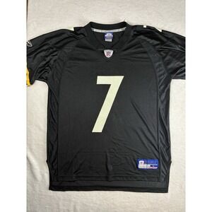 Reebok Pittsburgh Steelers Ben Roethlisberger Jersey Mens L Black NFL On Field